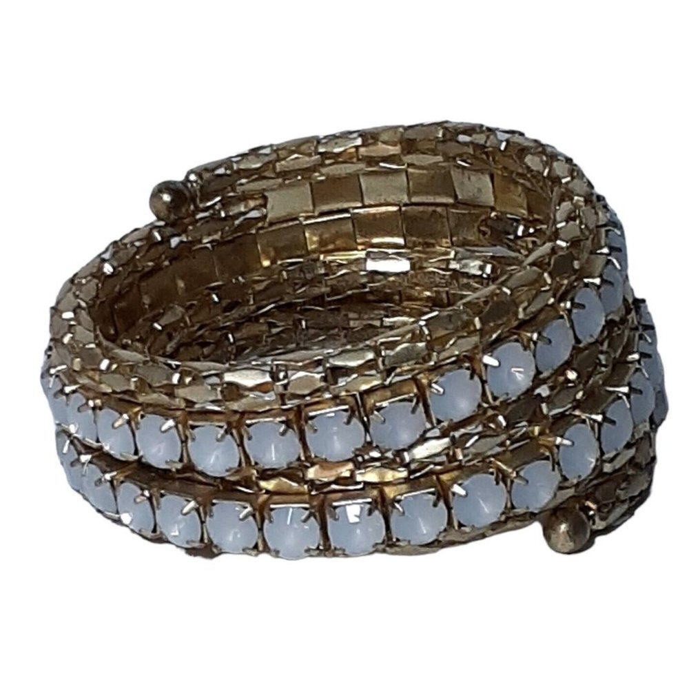 Memory Wire Bracelet Stacking Coiled Statement Go… - image 3